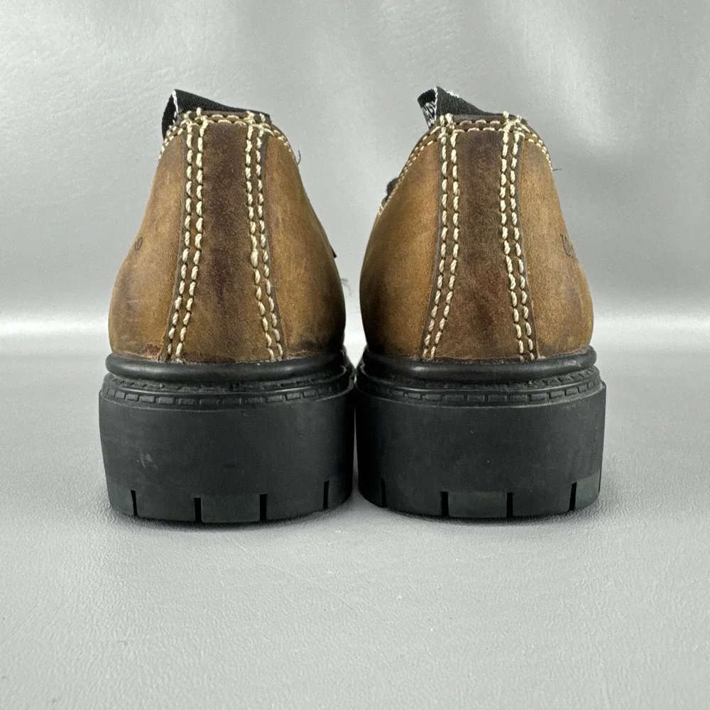 London Underground Brown Leather Chunky Lug Sole Oxford Y2K Steampunk Womens 7.5